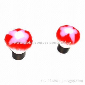 Kabuki makeup brushes, made aluminum handle, double color synthetic hair in special pentagram shape